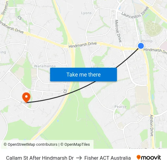 Callam St After Hindmarsh Dr to Fisher ACT Australia map