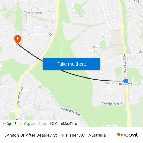 Athllon Dr After Beasley St to Fisher ACT Australia map