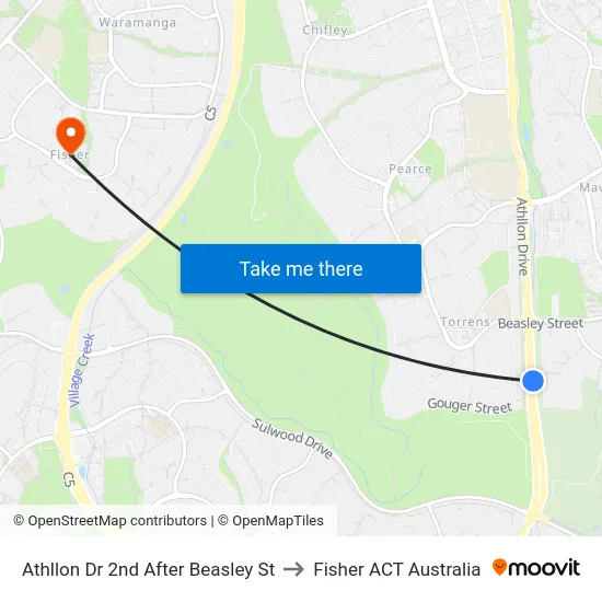 Athllon Dr 2nd After Beasley St to Fisher ACT Australia map