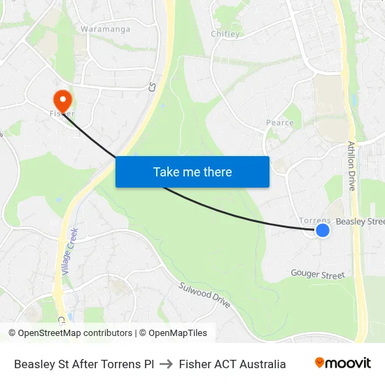 Beasley St After Torrens Pl to Fisher ACT Australia map