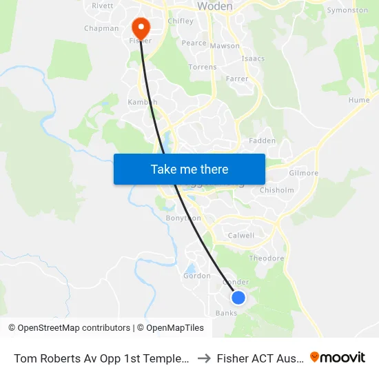 Tom Roberts Av Opp 1st Templestowe Av to Fisher ACT Australia map