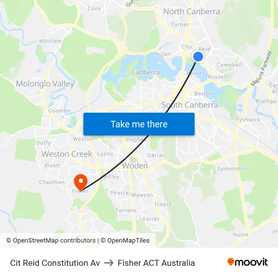 Cit Reid Constitution Av to Fisher ACT Australia map