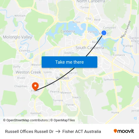 Russell Offices Russell Dr to Fisher ACT Australia map