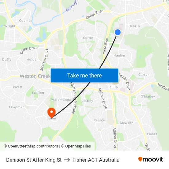Denison St After King St to Fisher ACT Australia map