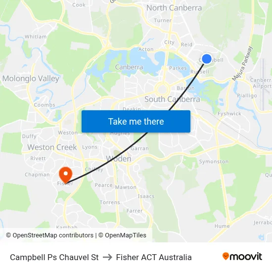 Campbell Ps Chauvel St to Fisher ACT Australia map