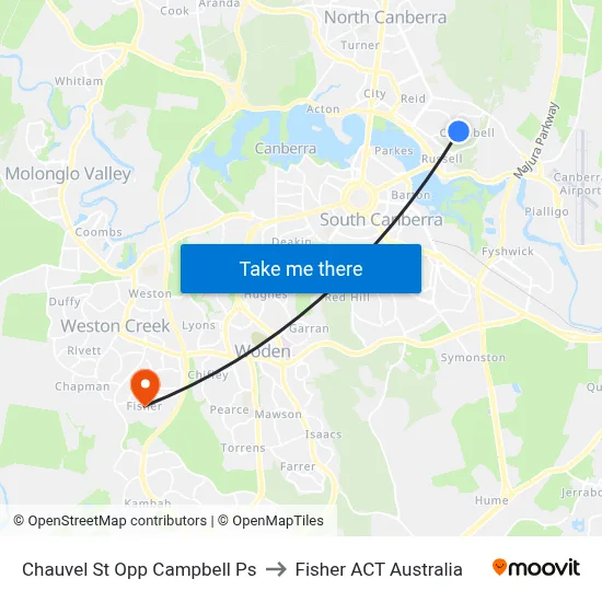 Chauvel St Opp Campbell Ps to Fisher ACT Australia map