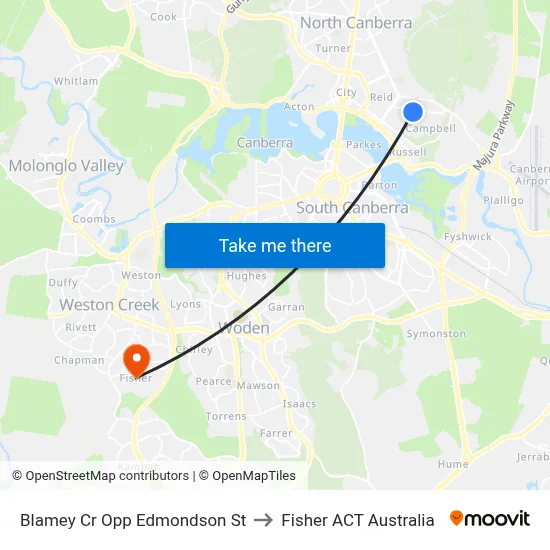Blamey Cr Opp Edmondson St to Fisher ACT Australia map