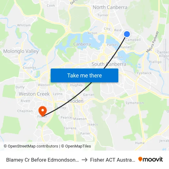 Blamey Cr Before Edmondson St to Fisher ACT Australia map