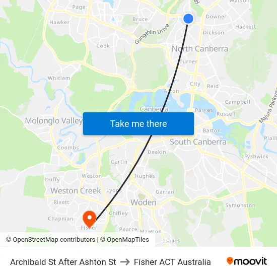 Archibald St After Ashton St to Fisher ACT Australia map