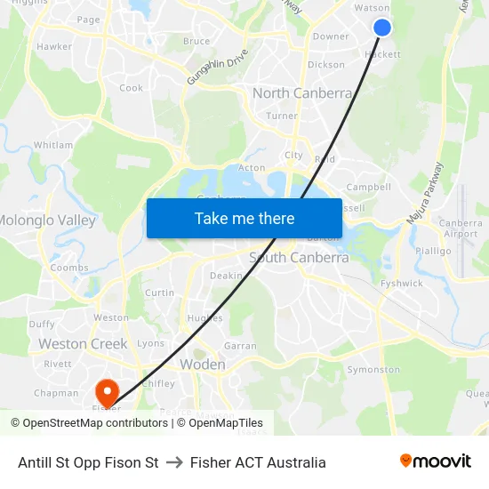 Antill St Opp Fison St to Fisher ACT Australia map
