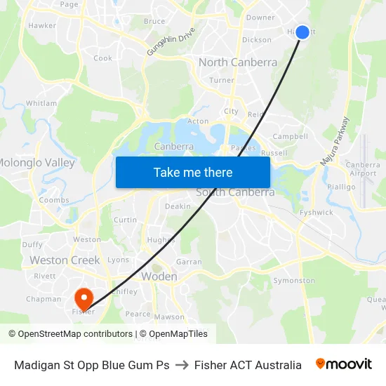 Madigan St Opp Blue Gum Ps to Fisher ACT Australia map