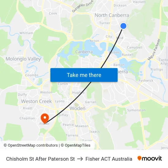 Chisholm St After Paterson St to Fisher ACT Australia map
