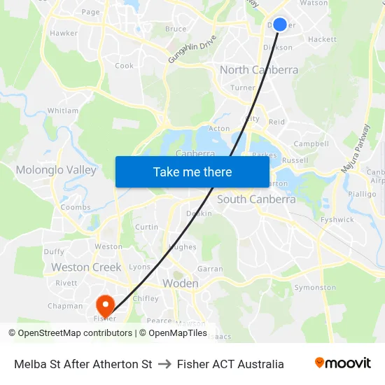 Melba St After Atherton St to Fisher ACT Australia map