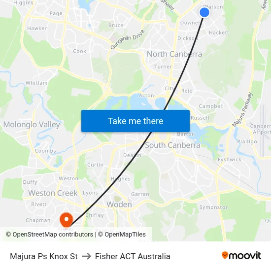 Majura Ps Knox St to Fisher ACT Australia map