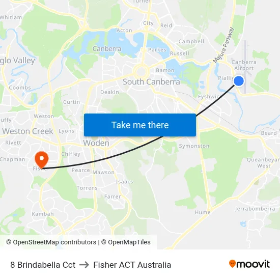8 Brindabella Cct to Fisher ACT Australia map