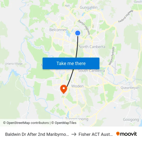 Baldwin Dr After 2nd Maribyrnong Av to Fisher ACT Australia map
