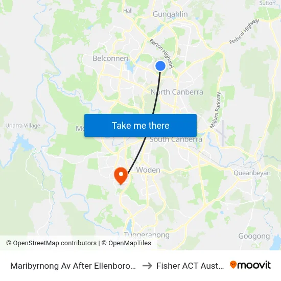 Maribyrnong Av After Ellenborough St to Fisher ACT Australia map