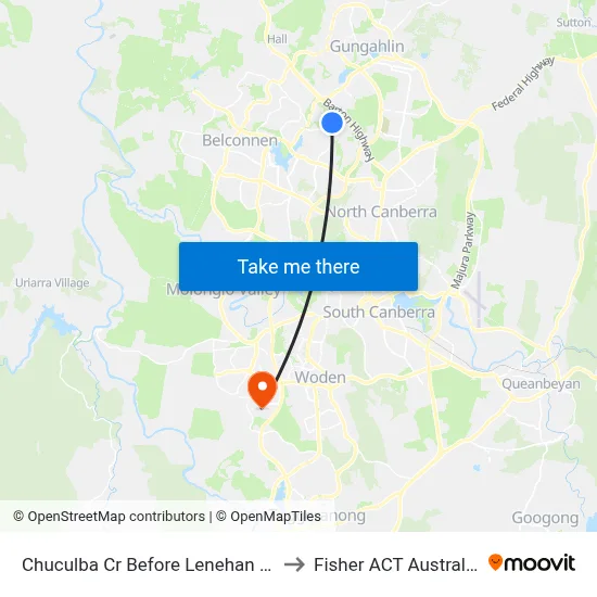 Chuculba Cr Before Lenehan St to Fisher ACT Australia map