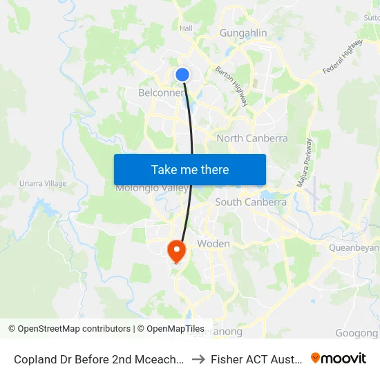 Copland Dr Before 2nd Mceachern Cr to Fisher ACT Australia map