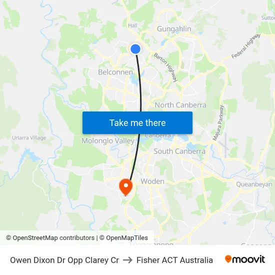 Owen Dixon Dr Opp Clarey Cr to Fisher ACT Australia map