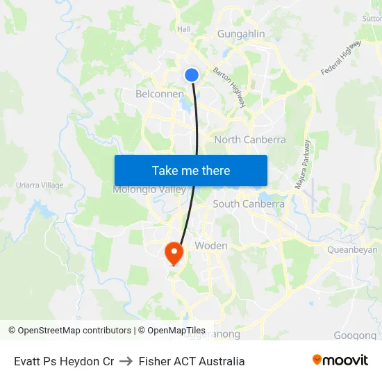 Evatt Ps Heydon Cr to Fisher ACT Australia map