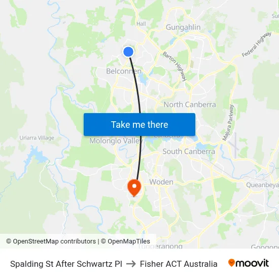 Spalding St After Schwartz Pl to Fisher ACT Australia map