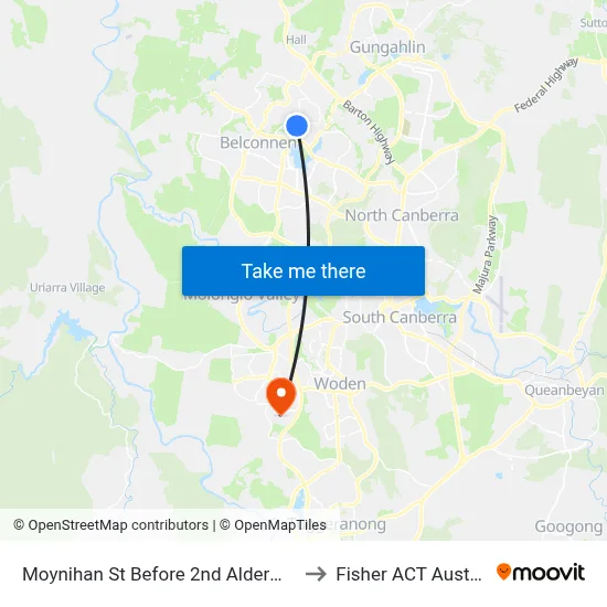 Moynihan St Before 2nd Alderman St to Fisher ACT Australia map