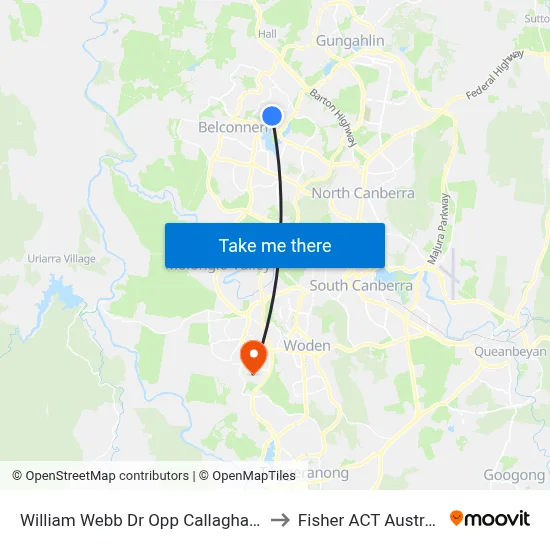 William Webb Dr Opp Callaghan St to Fisher ACT Australia map