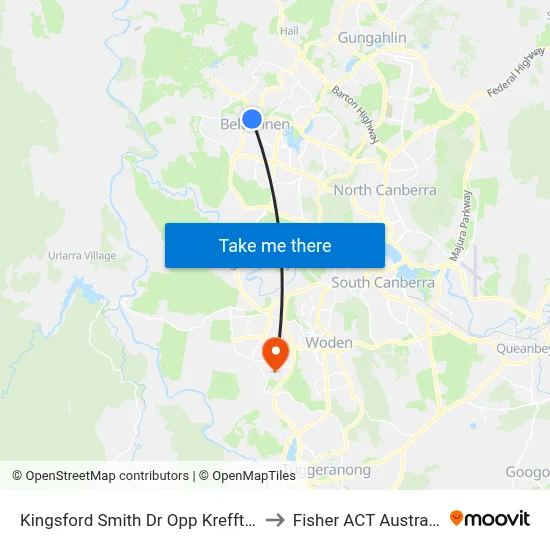 Kingsford Smith Dr Opp Krefft St to Fisher ACT Australia map