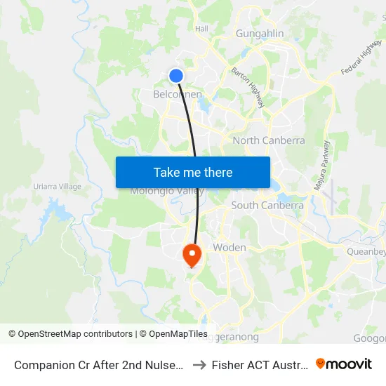 Companion Cr After 2nd Nulsen Cct to Fisher ACT Australia map