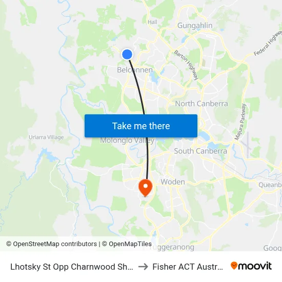 Lhotsky St Opp Charnwood Shops to Fisher ACT Australia map