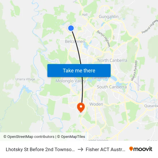 Lhotsky St Before 2nd Townson Cr to Fisher ACT Australia map