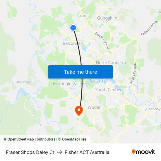 Fraser Shops Daley Cr to Fisher ACT Australia map