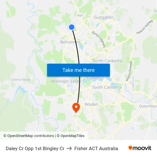 Daley Cr Opp 1st Bingley Cr to Fisher ACT Australia map