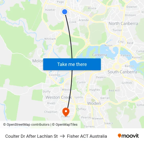 Coulter Dr After Lachlan St to Fisher ACT Australia map
