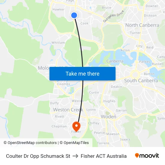 Coulter Dr Opp Schumack St to Fisher ACT Australia map