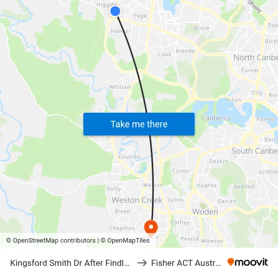 Kingsford Smith Dr After Findlay St to Fisher ACT Australia map