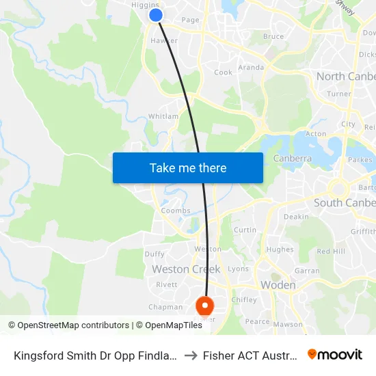 Kingsford Smith Dr Opp Findlay St to Fisher ACT Australia map