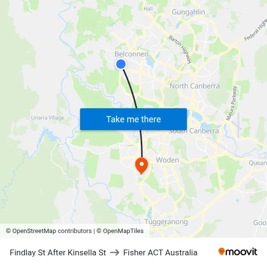 Findlay St After Kinsella St to Fisher ACT Australia map