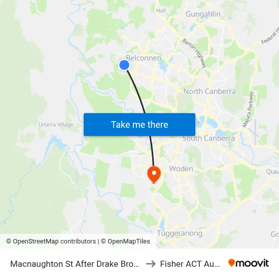 Macnaughton St After Drake Brockman Dr to Fisher ACT Australia map