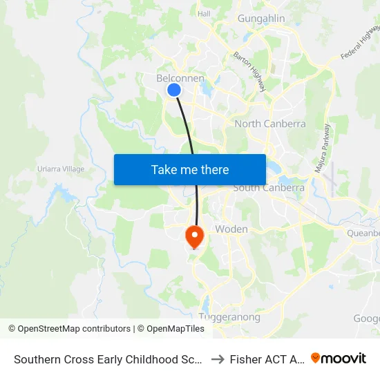 Southern Cross Early Childhood School Wirraway Cr to Fisher ACT Australia map