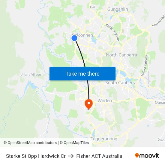 Starke St Opp Hardwick Cr to Fisher ACT Australia map