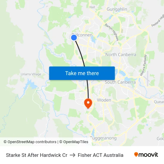 Starke St After Hardwick Cr to Fisher ACT Australia map