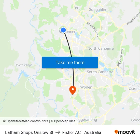 Latham Shops Onslow St to Fisher ACT Australia map