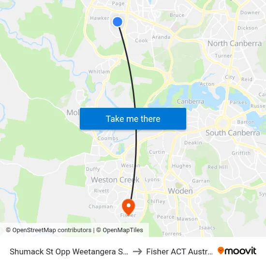 Shumack St Opp Weetangera Shops to Fisher ACT Australia map