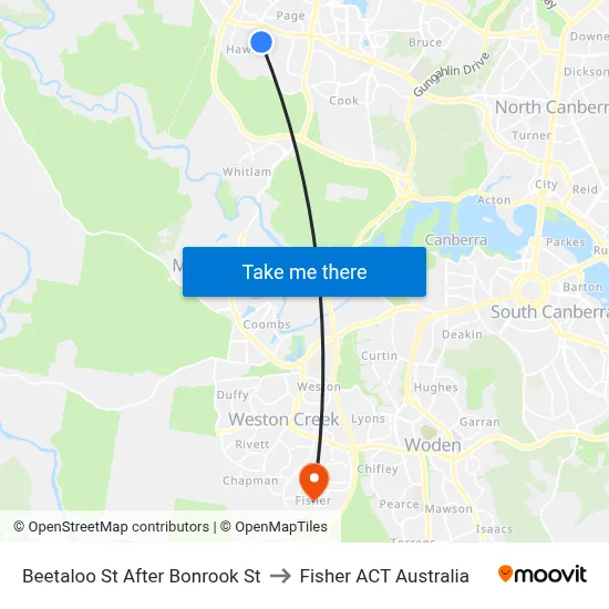 Beetaloo St After Bonrook St to Fisher ACT Australia map