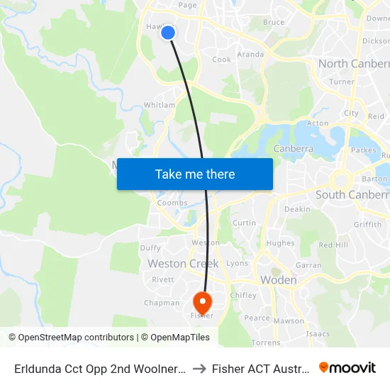 Erldunda Cct Opp 2nd Woolner Cct to Fisher ACT Australia map