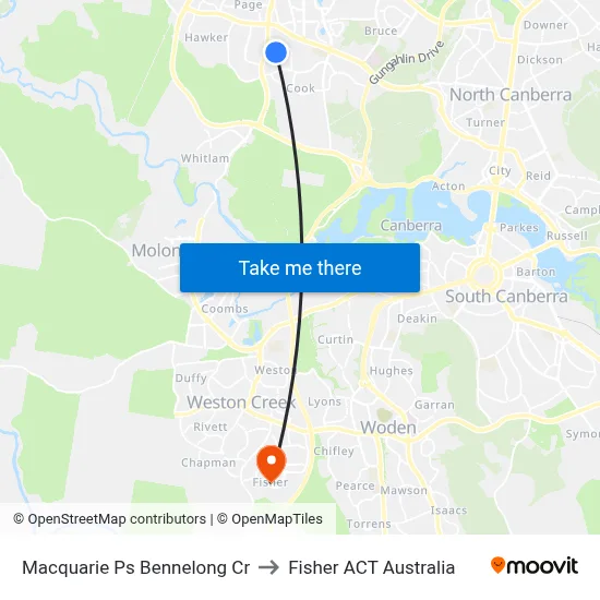 Macquarie Ps Bennelong Cr to Fisher ACT Australia map