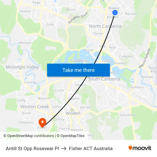 Antill St Opp Rosevear Pl to Fisher ACT Australia map