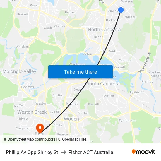 Phillip Av Opp Shirley St to Fisher ACT Australia map